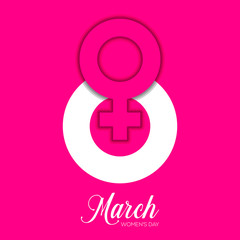 Happy women day with a female symbol image. Vector illustration design