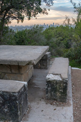 Portrait View of Picnic Area With Focus on the Background Skyline