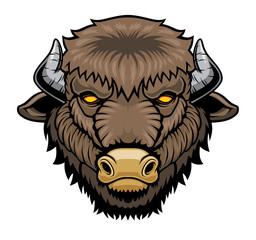 Bison head mascot.