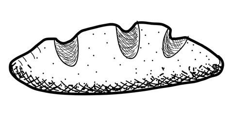 Keuken spatwand met foto Isolated vintage sketch of a bread. Vector illustration design © laudiseno