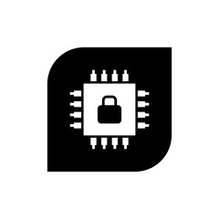 locked microchip flat icon