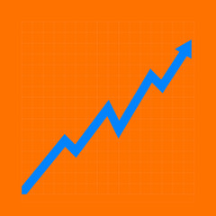 Success business graph on a colored background. Vector illustration design