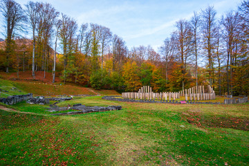 Old ruins in Carpathian Mountains, Sarmisegetusa , Romania