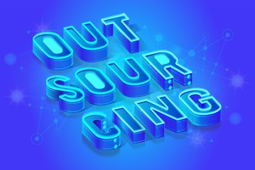 Outsourcing Isometric Projection Vector Background