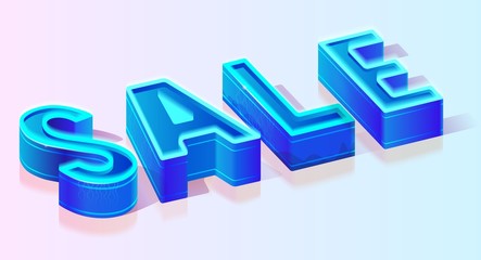 Online Sale 3d Isometric Vector Banner Template