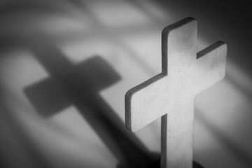 Cross with shadow: symbol of the Christian faith