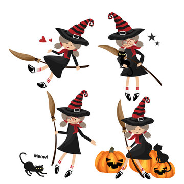 Halloween little witches collection.