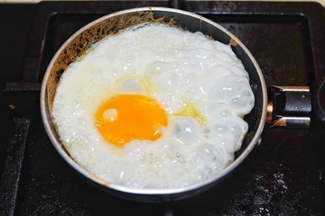 fried egg in a pan