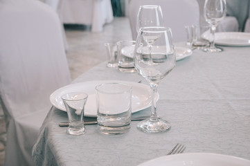 Empty white dinner plate on a table