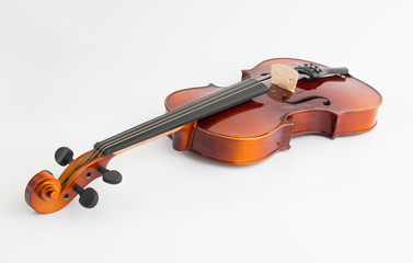 Violin in white background with bow