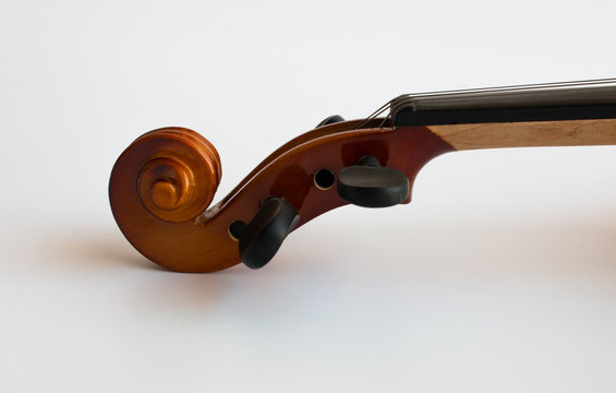 Violin in white background with bow