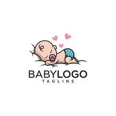 Fototapeten Cute Baby Logo Design Vector © nrsha
