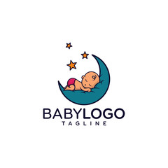 Cute Baby Logo Design Vector
