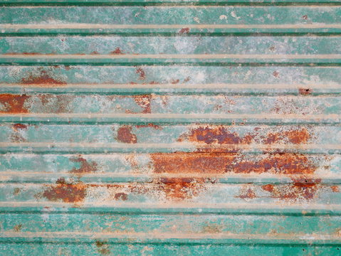 rusty green metal wall background,dirty metal wall