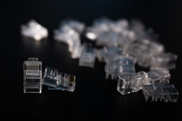 RJ-45. A group of connectors for ethernet UTP cable