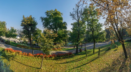 Fototapeta na wymiar Istambul Park in Odessa, Ukraine at fall