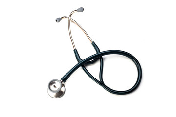 Stethoscope on white background for medical