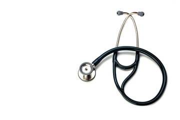 Stethoscope on white background for medical