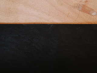 wood and black leather texture background
