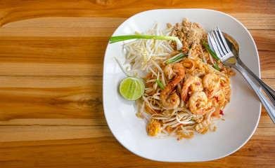 pad thai noodles - Birds Eye View