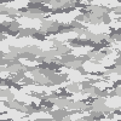 Digital camouflage pattern, seamless camo texture. Abstract pixelated military style background. Easy to edit mosaic vector illustration
