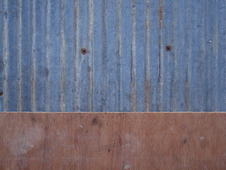 old wood and zinc roof texture background
