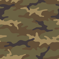 Seamless camouflage pattern. Khaki texture, vector illustration. Camo print background. Abstract military style backdrop