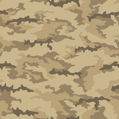 Seamless camouflage pattern. Khaki texture, vector illustration. Camo print background. Abstract military style backdrop