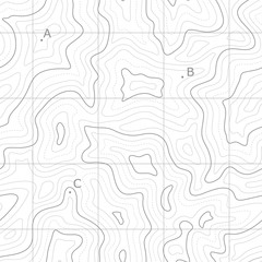 Seamless topographic map. A height map with contour lines. Abstract vector background