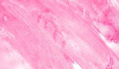 Fototapeta premium Abstract watercolor background hand-drawn on paper. Volumetric smoke elements. Pink Peacock color. For design, web, card, text, decoration, surfaces.