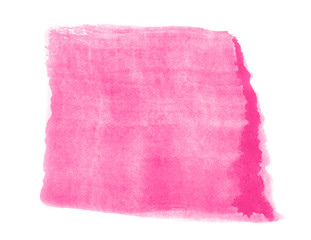 Abstract watercolor background hand-drawn on paper. Volumetric smoke elements. Pink Peacock color. For design, web, card, text, decoration, surfaces.