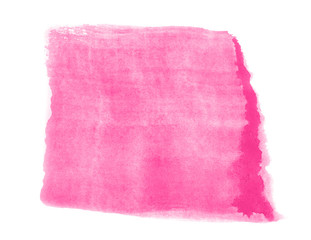 Fototapeta premium Abstract watercolor background hand-drawn on paper. Volumetric smoke elements. Pink Peacock color. For design, web, card, text, decoration, surfaces.