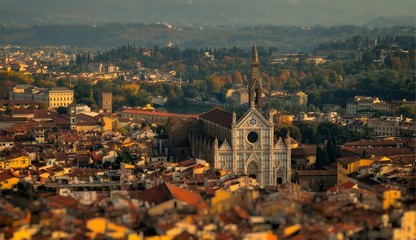 Florence, view of Basilica of Santa Croce