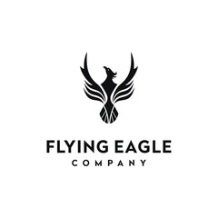 Flying eagle logo design template. Awesome a flying eagle with gold color logo. A flying eagle with gold color logotype.