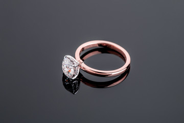 Pink Gold Diamond Engagement Ring