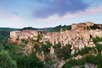 Fototapeta premium Beautiful town in Italy. Historical houses on rocks.