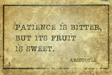 patience is bitter Aristotle