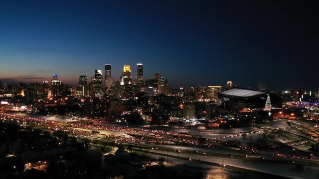 Downtown Minneapolis and Rush Hour Traffic