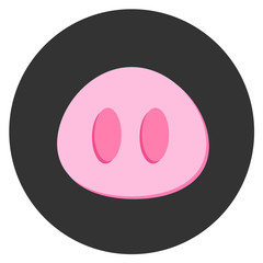 Pig nose icon for new year - chinese . Symbol isolated on white background