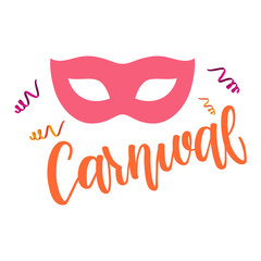 Carnaval multicolor mask background isolated on white background. Modern concept