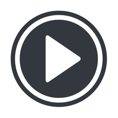 Play video button icon, sign vector isolated on white background