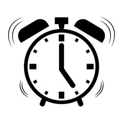 Modern alarm clock vector icon isolated on white background