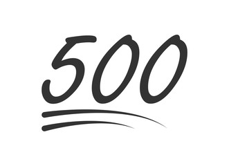 500 - hundred number vector icon. Symbol isolated on white background