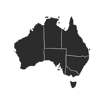 recommend clip art: Australia black vector map isolated on white background