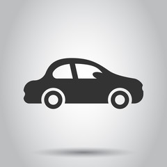 Car icon in flat style. Automobile car vector illustration on white background. Auto business concept.