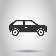 Car icon in flat style. Automobile car vector illustration on white background. Auto business concept.