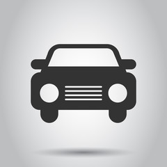 Car icon in flat style. Automobile car vector illustration on white background. Auto business concept.