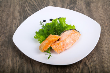 Steamed salmon