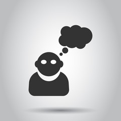 People with speech bubble icon in flat style. Business agreement vector illustration on white background. Partnership talk business concept.