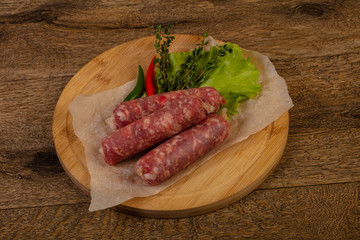 Raw pork sausages
